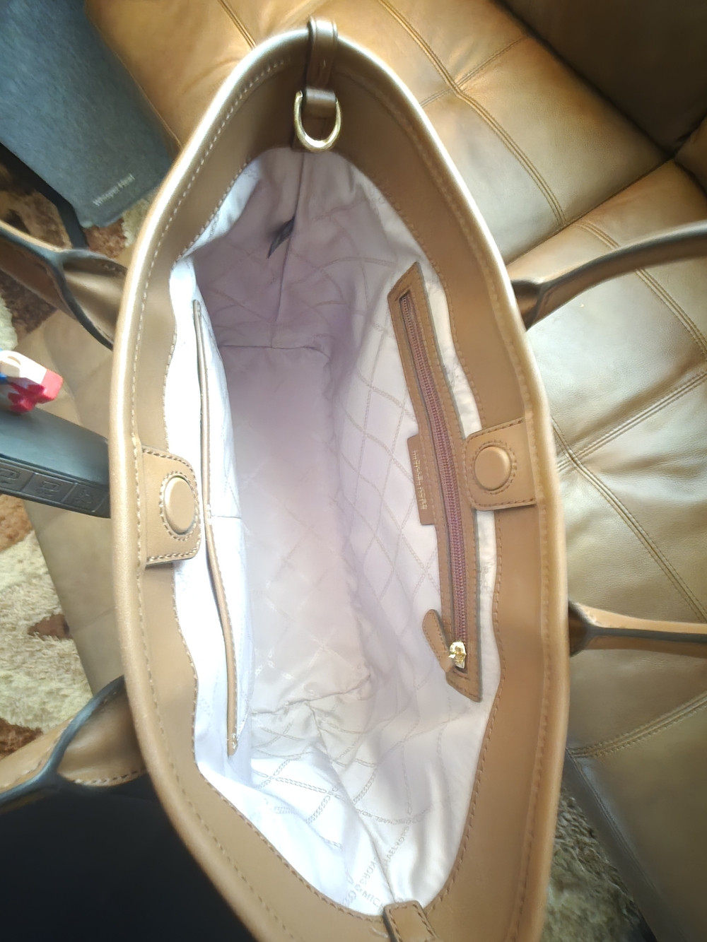 Michael Kors-Authentic TJ Maxx Purchase Women's Tan Tote Bag w/ Quilted Interior